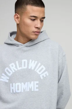 boohooMAN Hoodie oversize Worldwide pour homme<Homme Sweats À Capuche Et Sweatshirts|Sweats À Capuche Et Sweats