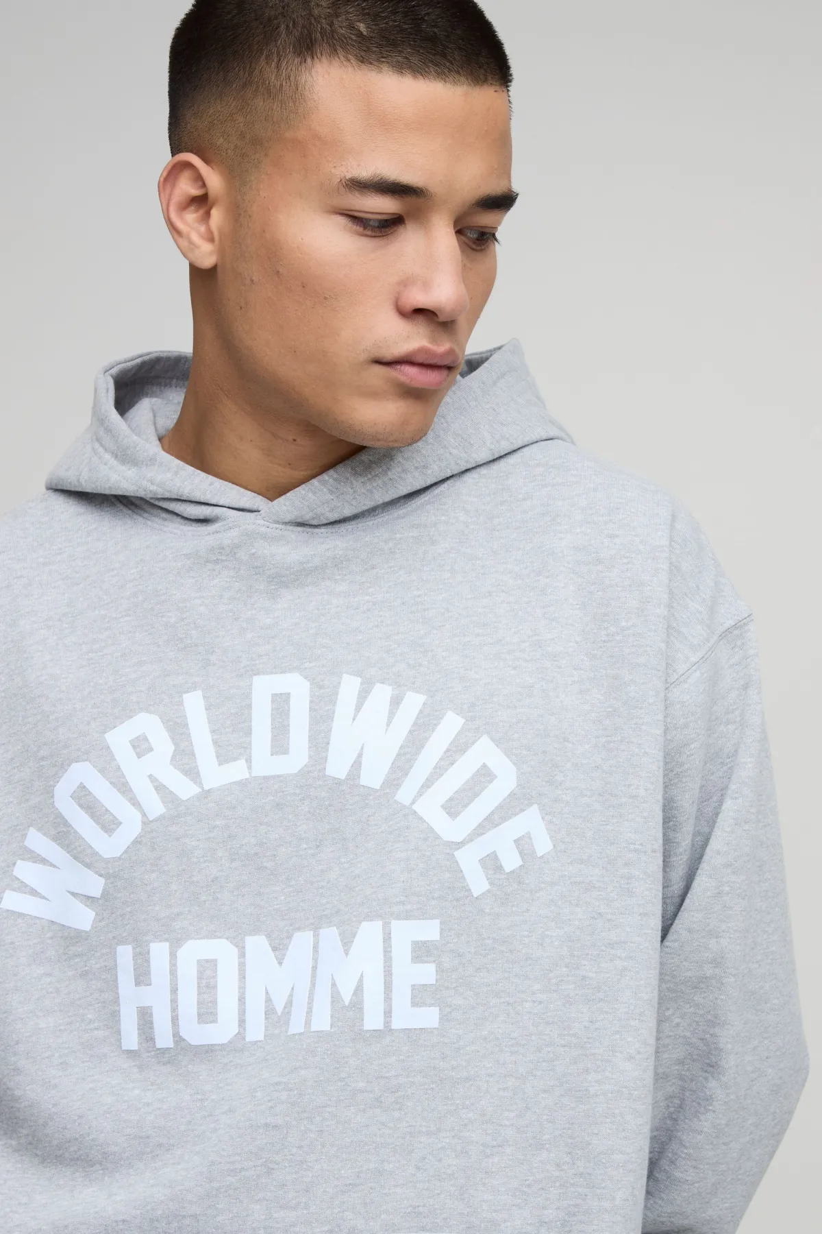 boohooMAN Hoodie oversize Worldwide pour homme<Homme Sweats À Capuche Et Sweatshirts|Sweats À Capuche Et Sweats