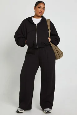 boohoo Hoodie Plus Core Basic Boxy à manches ballon, surdimensionné, à fermeture éclair intégrale<Femme Tops D’Automne|Sweats À Capuche Et Sweatshirts