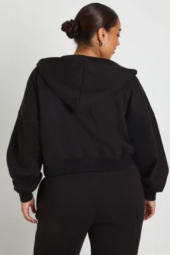 boohoo Hoodie Plus Core Basic Boxy à manches ballon, surdimensionné, à fermeture éclair intégrale<Femme Tops D’Automne|Sweats À Capuche Et Sweatshirts