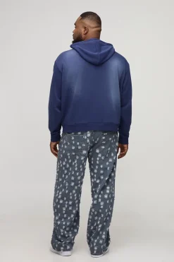 Hoodie pour homme Plus Oversized Boxy Western Spray Wash Distressé