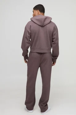Hoodie Premium Boxy Rétréci en Interlock zippé