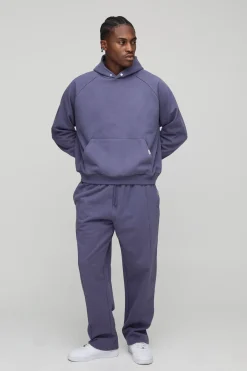 boohooMAN Hoodie Raglan surdimensionné et boxy Premium Man Script en tissu épais<Homme Sweats À Capuche Et Sweatshirts|Sweats À Capuche Et Sweats