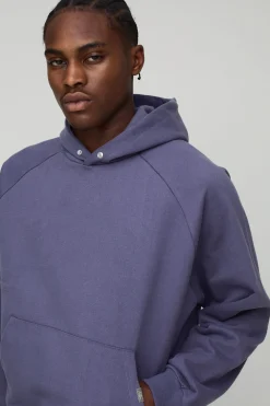 boohooMAN Hoodie Raglan surdimensionné et boxy Premium Man Script en tissu épais<Homme Sweats À Capuche Et Sweatshirts|Sweats À Capuche Et Sweats