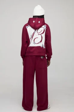 Hoodie surdimensionné, à coupe carrée, orné de broderies florales