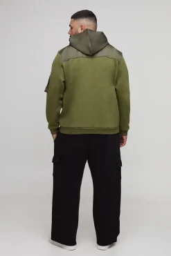 boohooMAN Hoodie utilitaire Plus Regular Fit<Homme Sweats À Capuche Et Sweatshirts|Sweats À Capuche Grande Taille