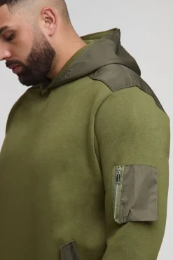 boohooMAN Hoodie utilitaire Plus Regular Fit<Homme Sweats À Capuche Et Sweatshirts|Sweats À Capuche Grande Taille