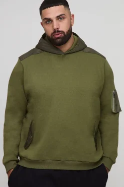boohooMAN Hoodie utilitaire Plus Regular Fit<Homme Sweats À Capuche Et Sweatshirts|Sweats À Capuche Grande Taille
