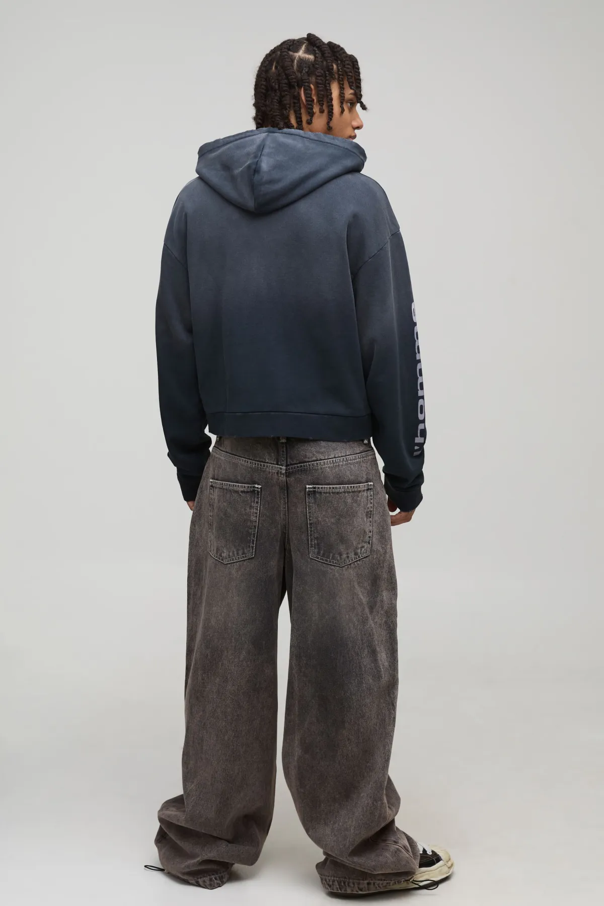 boohooMAN Hoodie à zip intégral noir oversize premium pour homme 13, finition délavée<Homme Sweats À Capuche Et Sweatshirts|Sweats À Capuche Et Sweats