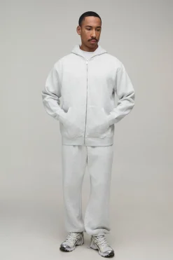 boohooMAN Hoodie zippé basique oversize<Homme Sweats À Capuche Et Sweatshirts|Sweats À Capuche Et Sweats