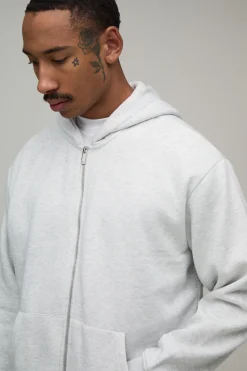 boohooMAN Hoodie zippé basique oversize<Homme Sweats À Capuche Et Sweatshirts|Sweats À Capuche Et Sweats