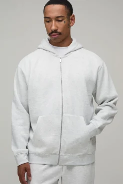 boohooMAN Hoodie zippé basique oversize<Homme Sweats À Capuche Et Sweatshirts|Sweats À Capuche Et Sweats