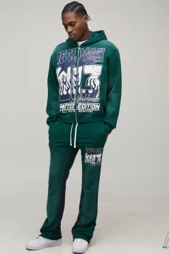 Hoodie zippé surdimensionné à coupe boxy OFCL MAN, avec traitement spray wash