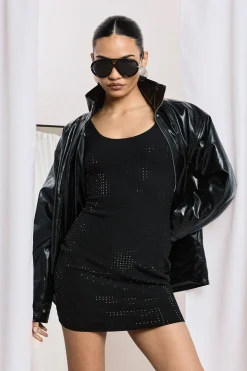 Hotfix Diamante Robe Mini à Encolure Scoop