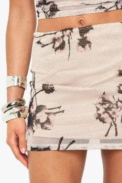 Hot Fix Jupe Mini A-line Hot Fix imprimée en maille, doublée et réversible
