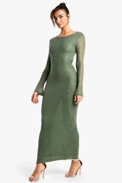 Hotfix Robe Maxi à Col Haut