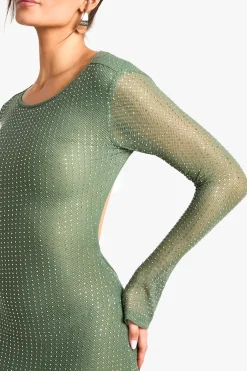 Hotfix Robe Maxi à Col Haut