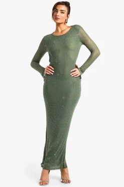 Hotfix Robe Maxi à Col Haut