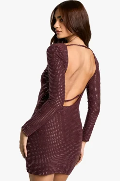 Hot Fix Scoop Back Mini Dress
