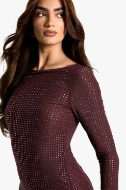 Hot Fix Scoop Back Mini Dress