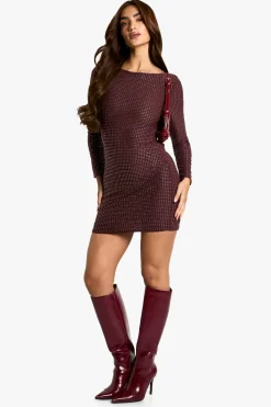 Hot Fix Scoop Back Mini Dress