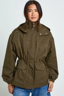 boohoo Imperméable À Casynthétiqueche Avec Détails De Poches<Femme Vestes & Manteaux
