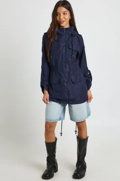 Imperméable À Taille Élastiquée
