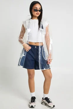 boohoo Imperméable Transparent De Festival Avec Détails Contrastés<Femme Vestes & Manteaux
