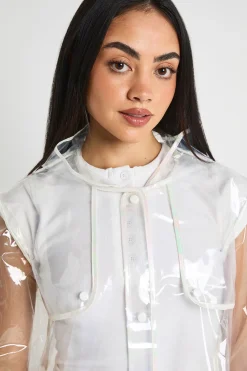 boohoo Imperméable Transparent De Festival Avec Détails Contrastés<Femme Vestes & Manteaux