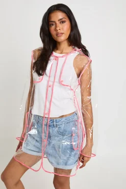 Imper Transparent À Détails Contrastés Pour Festival