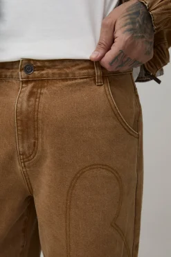 Jean Ample Délavé À Détails Western Pour Homme Grand