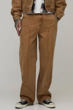 Jean Ample Délavé À Détails Western Pour Homme Grand