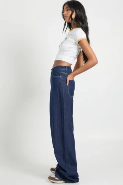 boohoo Jean ample pour grandes tailles, taille mi-haute, coupe décontractée à jambe large<Femme Denim|Jeans