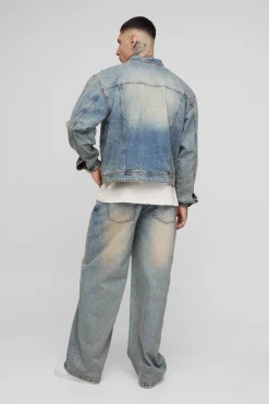 boohooMAN Jean ample teinté lavé pour grands<Homme Denim|Tout Afficher