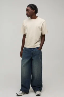 boohooMAN Jean Baggy À Appliqués Gothiques<Homme Denim|Denim