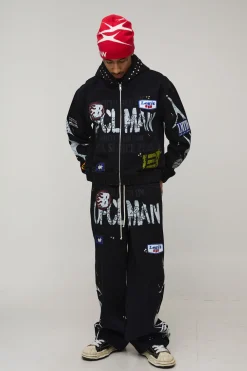boohooMAN Jean Baggy À Cordon Prolongé Avec Détail Badge Clouté<Homme Denim|Jeans