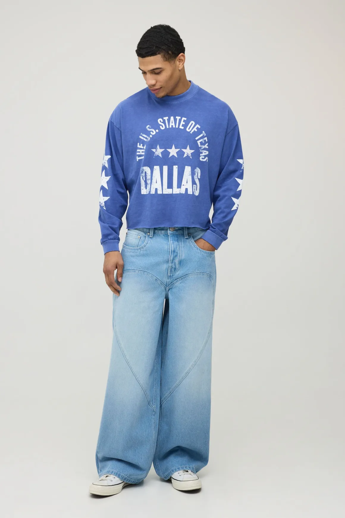 Jean Baggy À Couture Gousset Cœur