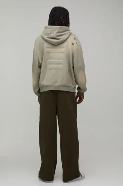 boohooMAN Jean Baggy Délavé Camouflage Avec Déchirures Et Réparations<Homme Denim|Denim