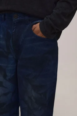 boohooMAN Jean Baggy Délavé Effet Tie-dye Avec Détails Usés<Homme Jeans Grande Taille|Denim