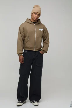 Jean Baggy Délavé à Panneaux avec Détails Métalliques