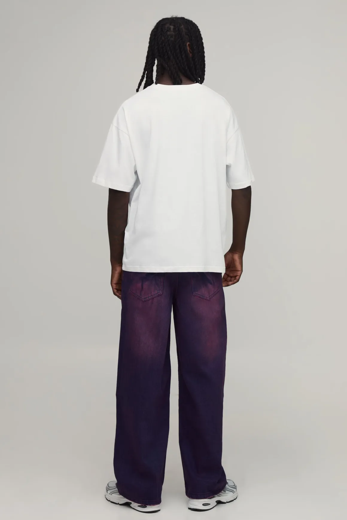Jean Baggy Délavé Rose Avec Effet Usé