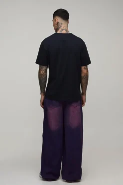 Jean Baggy Délavé Rose Déchiré Coupe Longue