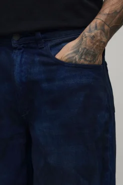 Jean Baggy Délavé Tie Dye Effet Usé Coupe Tall