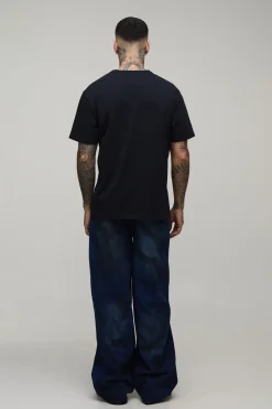 Jean Baggy Délavé Tie Dye Effet Usé Coupe Tall