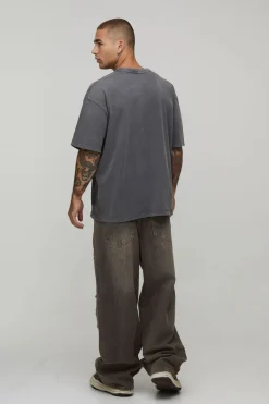 boohooMAN Jean Baggy Extrême Déchiré Sur Toute La Surface<Homme Jeans Grande Taille|Denim