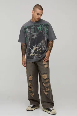boohooMAN Jean Baggy Extrême Déchiré Sur Toute La Surface<Homme Jeans Grande Taille|Denim
