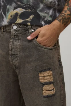 boohooMAN Jean Baggy Extrême Déchiré Sur Toute La Surface<Homme Jeans Grande Taille|Denim