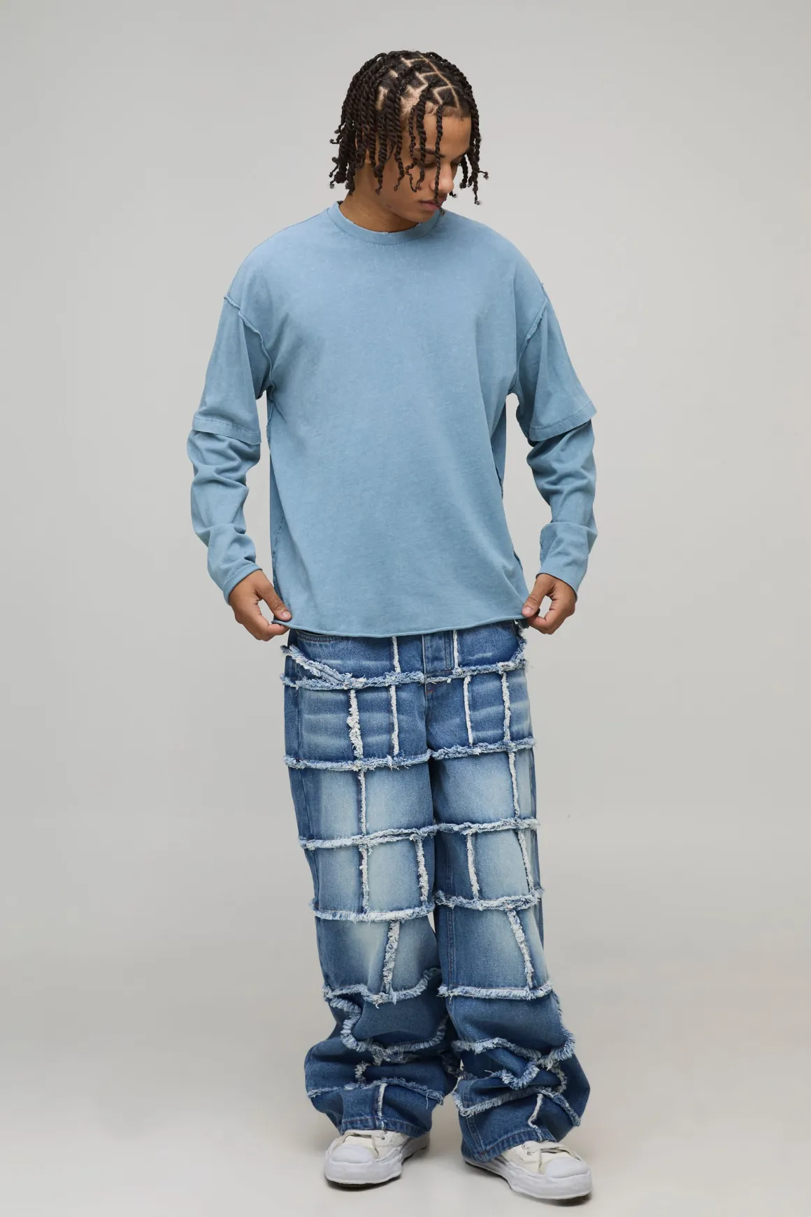 Jean Baggy Fit Patchwork Extrême