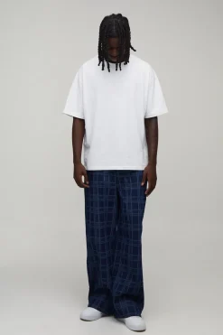 boohooMAN Jean Baggy À Imprimé Carreaux<Homme Denim|Denim