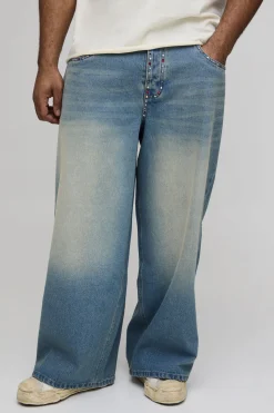Jean Baggy Multi-poches Grande Taille Avec Ornements Strass